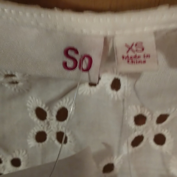 So Crop Top Flower Cut Out Back & Sleeved Button Detail Shirt Soho Shabby Chic - Picture 7 of 9